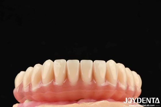 1 pezzo di denti acrilici a base di ti finitura di colore traslucido resine acriliche dentali